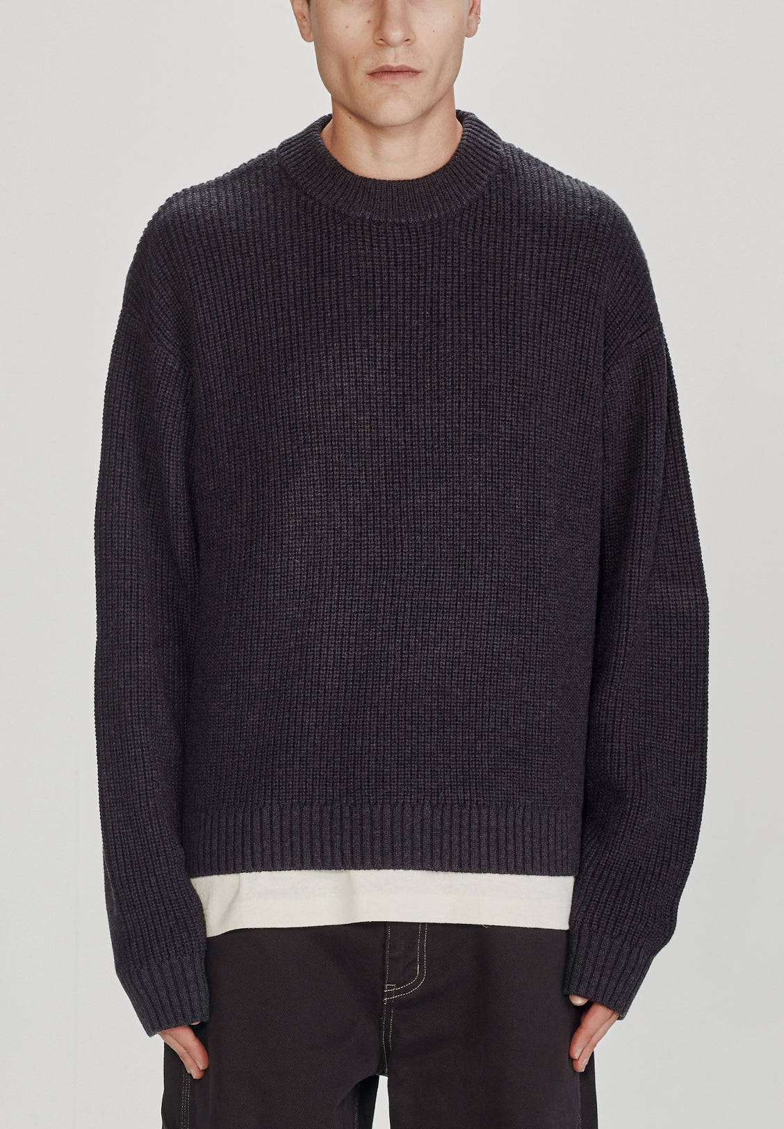 CHUNKY OVERSIZED KNIT, DARK CHARCOAL