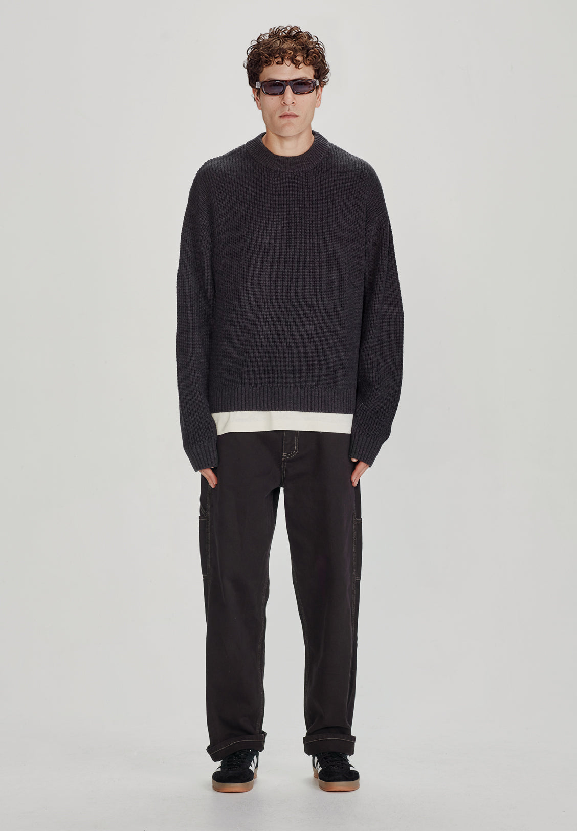 CHUNKY OVERSIZED KNIT, DARK CHARCOAL