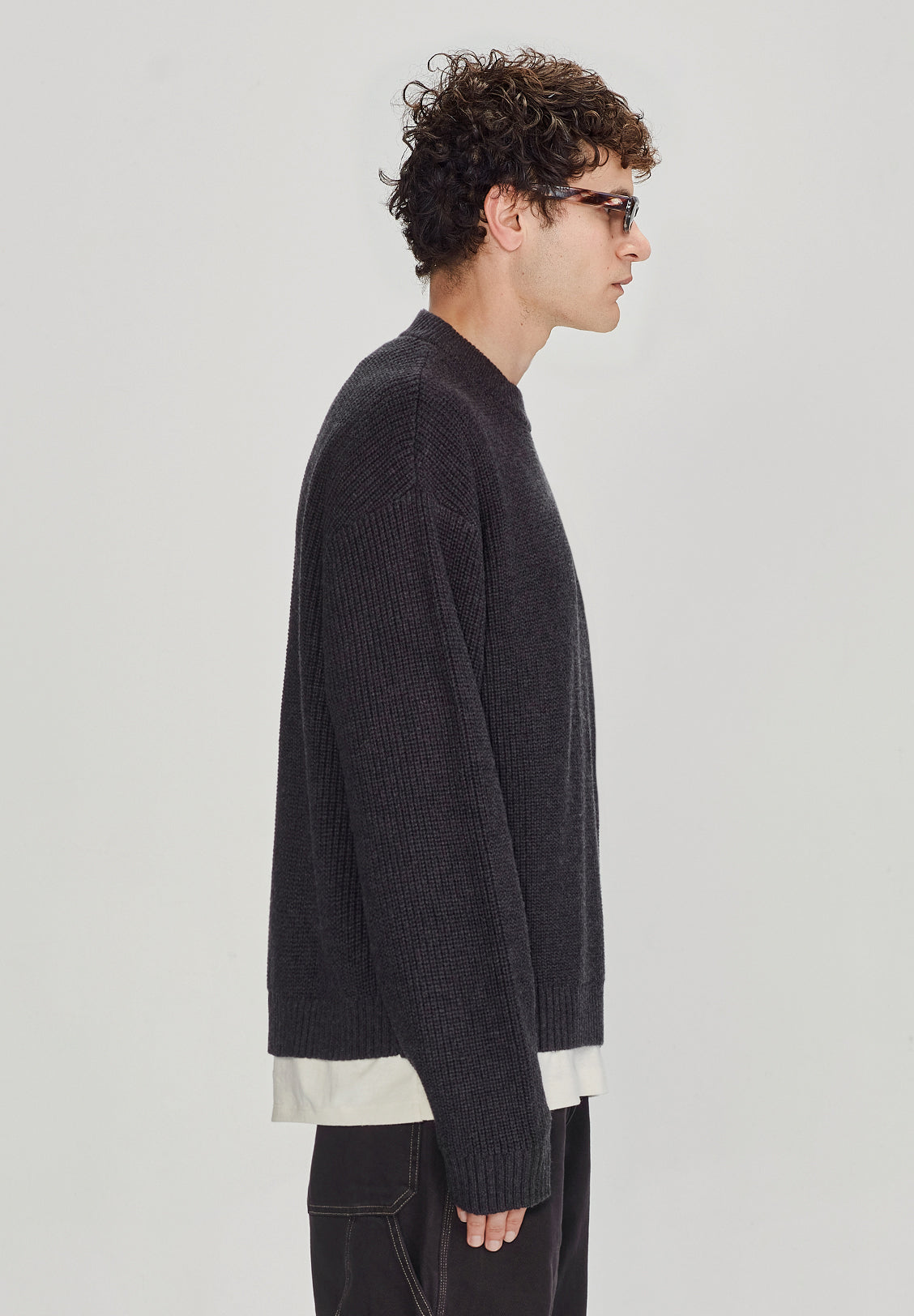 CHUNKY OVERSIZED KNIT, DARK CHARCOAL