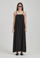 LINEN BLEND SUNDRESS, BLACK