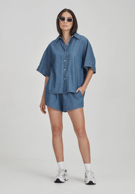 BOYFRIEND SHORT, CHAMBRAY