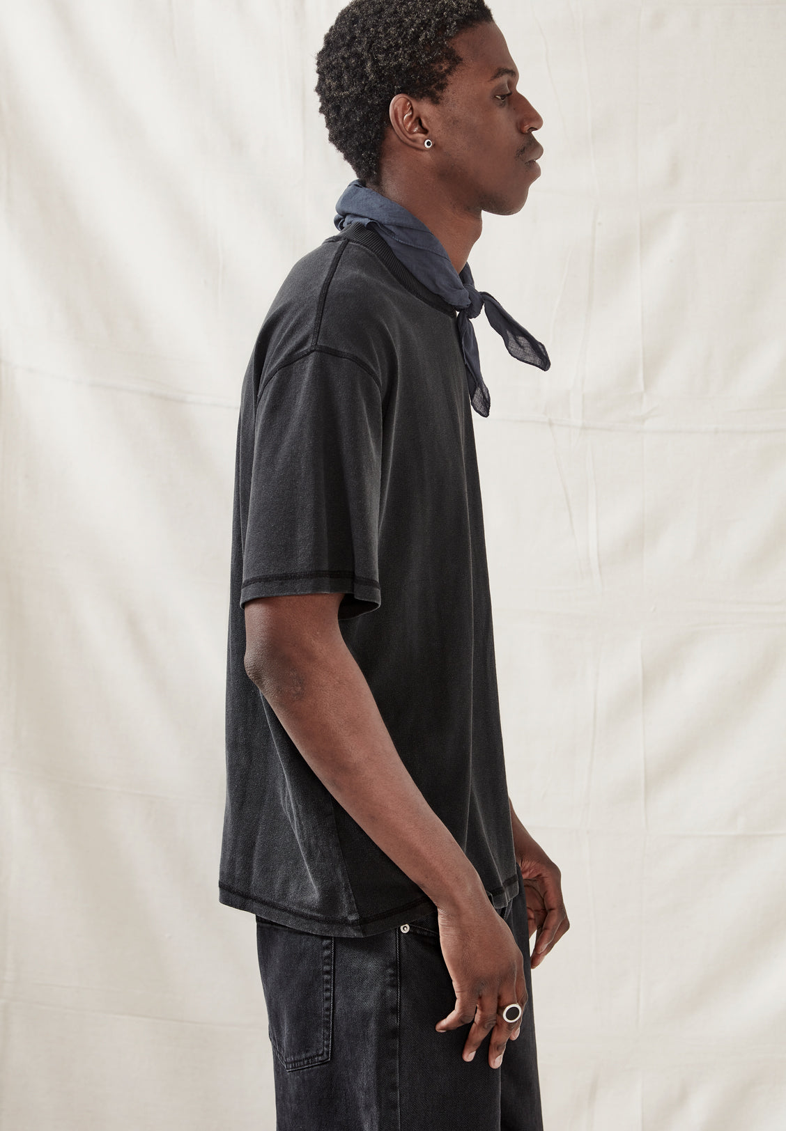 HEMP JERSEY SS TEE, VINATGE BLACK