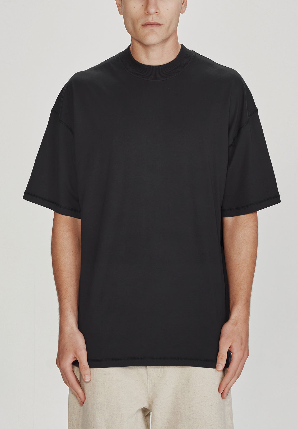 MENS OVERSIZED TEE, VINTAGE BLACK