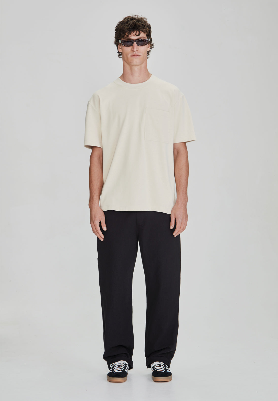 LINEN/COTTON WORK PANT, BLACK