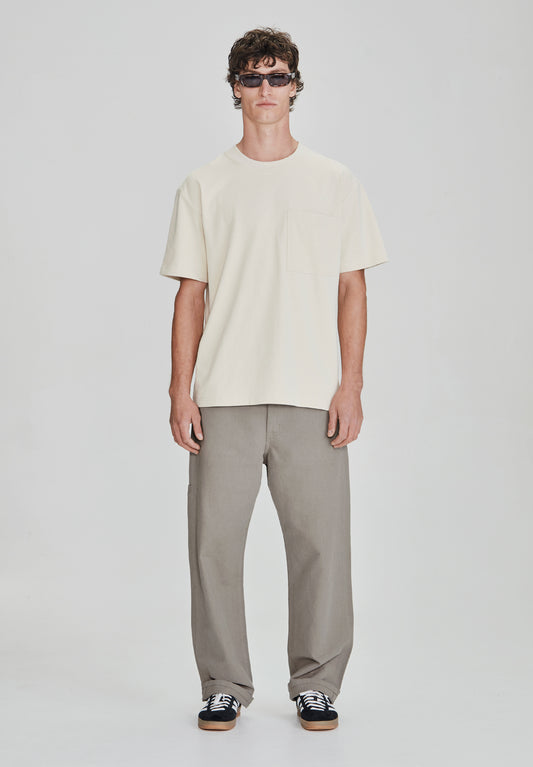 LINEN/COTTON WORK PANT, SMOKE