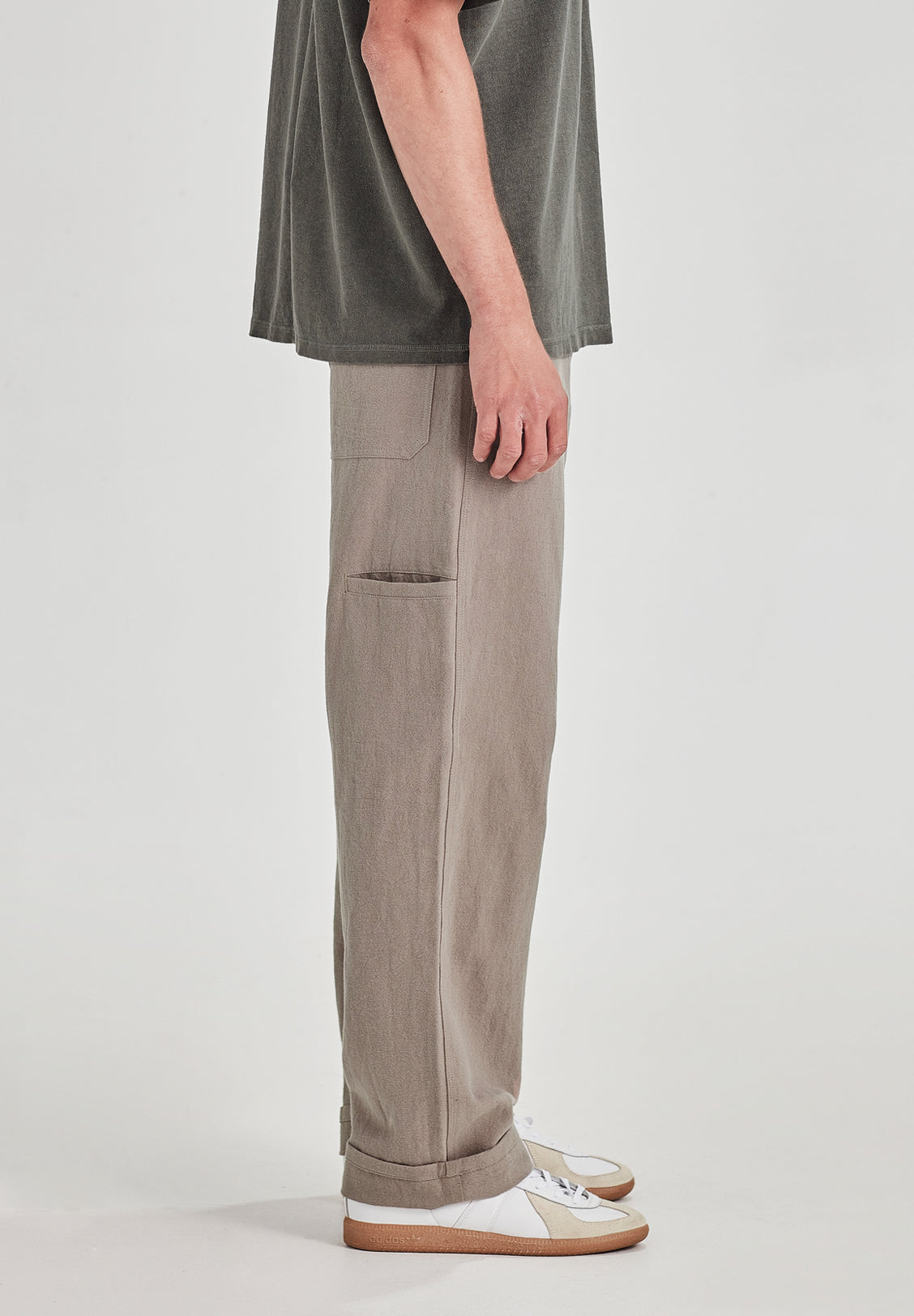 *PREORDER* LINEN/COTTON WORK PANT, SMOKE