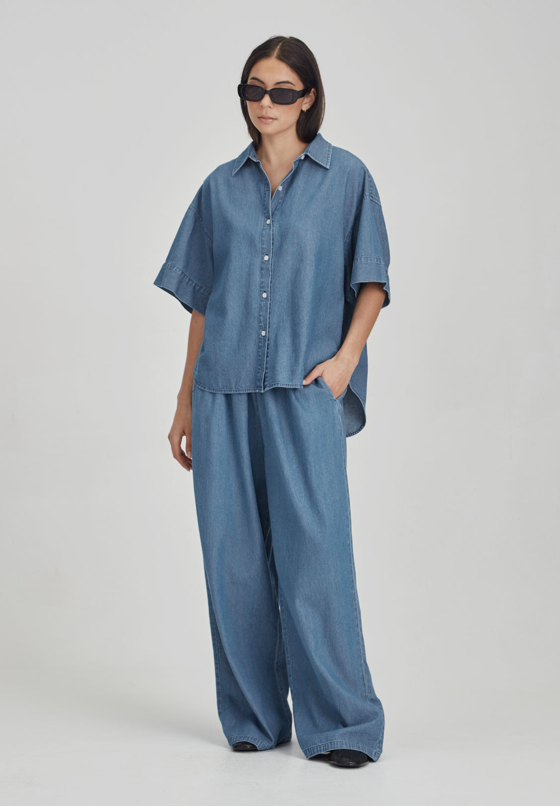 PULL ON PANT, CHAMBRAY