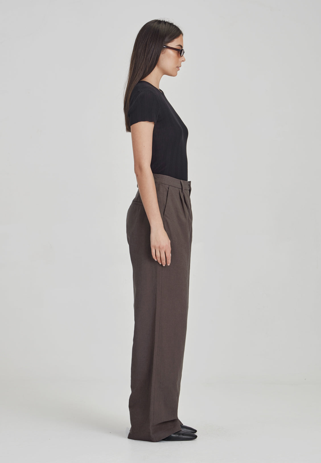 LINEN BLEND TROUSER, DUST