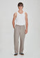 LINEN/COTTON PLEAT FRONT PANT, SMOKE