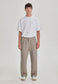 LINEN/COTTON PLEAT FRONT PANT, SMOKE