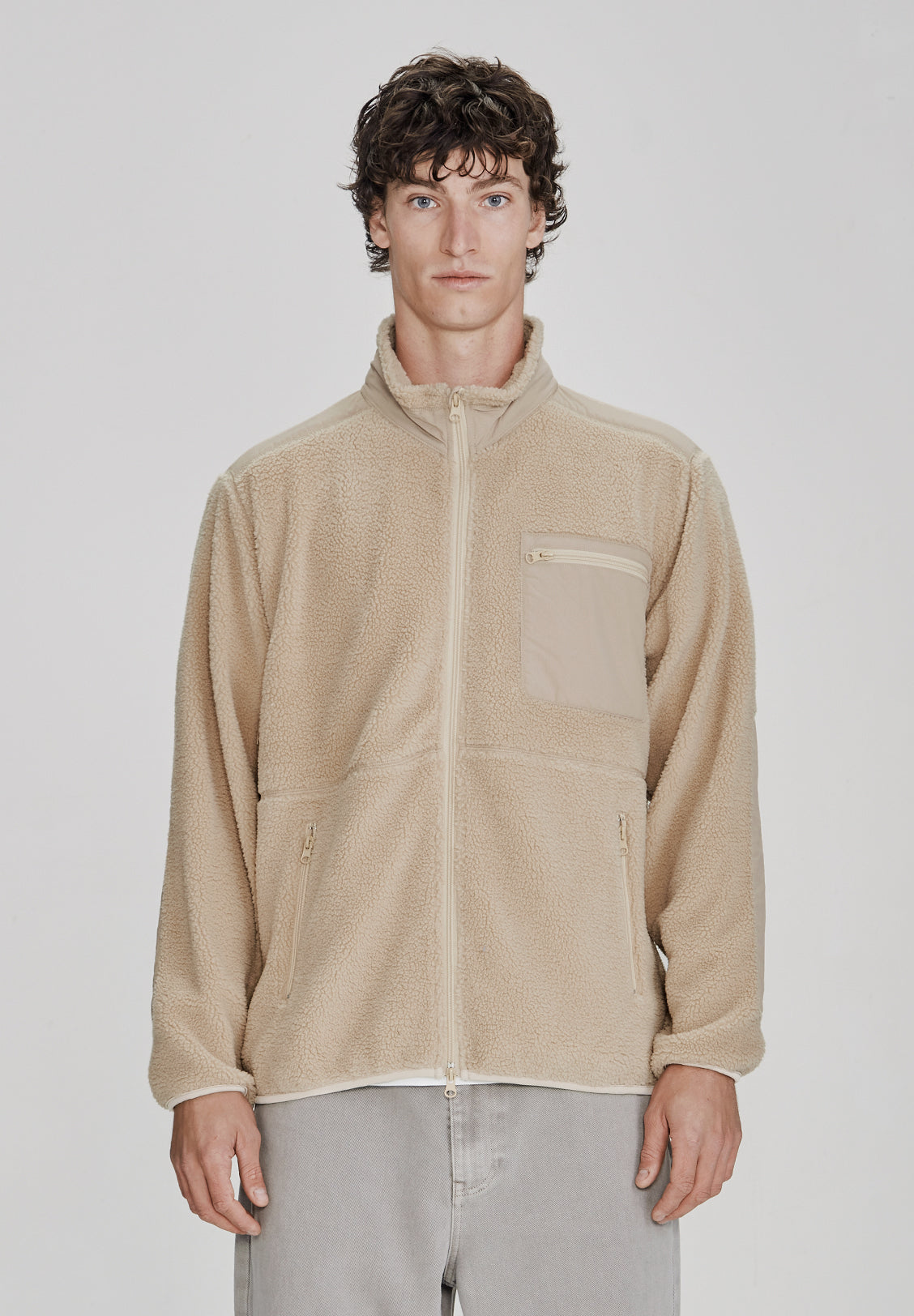 SHERPA ZIP THROUGH, TAN