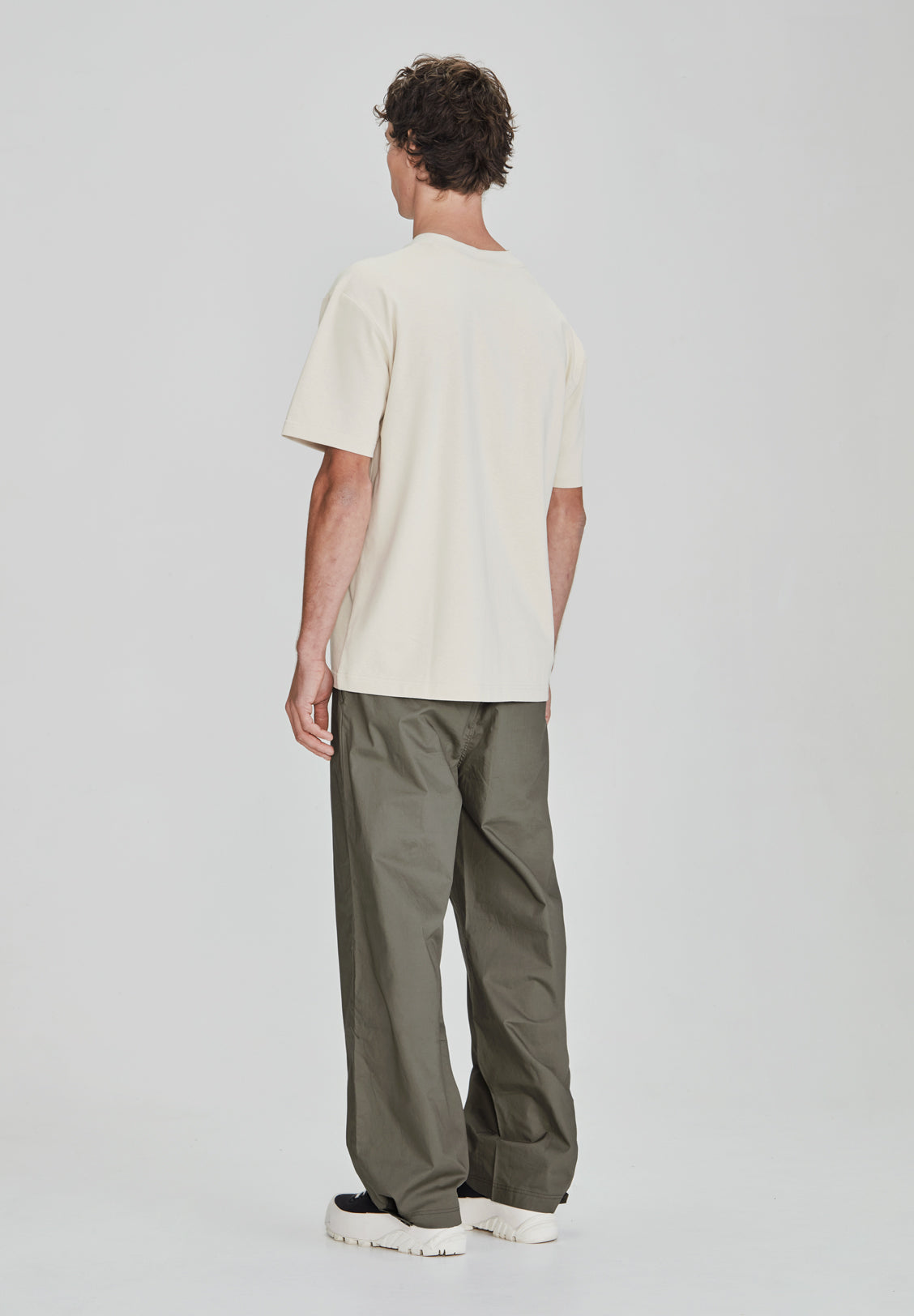 LOOSE FIT COTTON PANT, OLIVE GREY